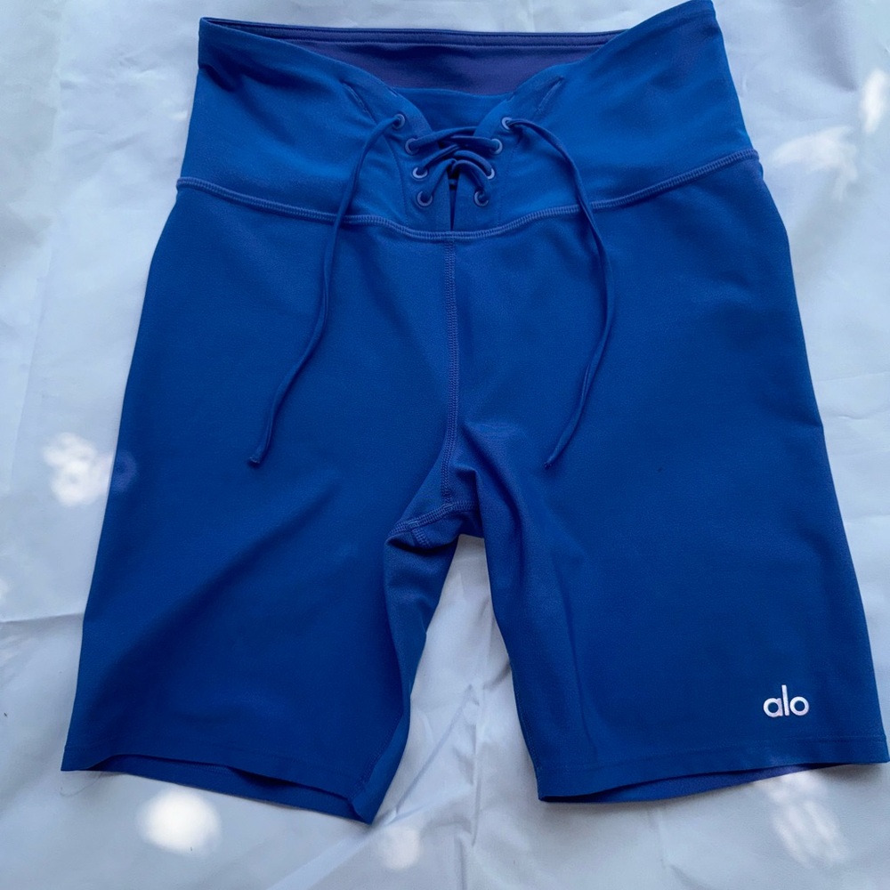 ALO Yoga High Waist Iridescent Shorts Marina Blue Womens S “Sold Out”